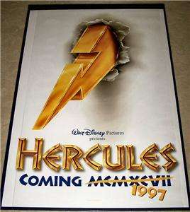 Walt Disneys Hercules White (RECALLED) 1997 Poster WOW  