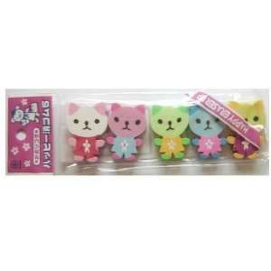  New Cute 5 Happy Erasers Eraser Pack Candy Scented Kitty 