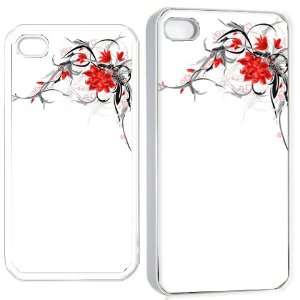    flower art iPhone Hard 4s Case White Cell Phones & Accessories