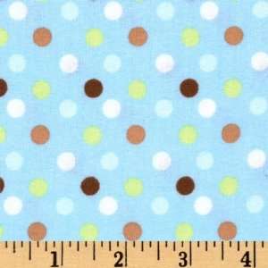  44 Wide Peek A Boo Puppy Flannel Dots Blue Fabric By The 