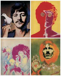 HUGE 30 x 24 Beatles Psychedelic Poster  