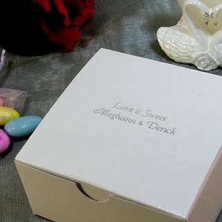   Wedding Favor Candy Party Treat Gift Box   4x4x2 50 pcs WHITE  