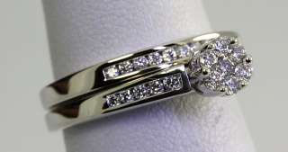 AFFORDABLE .40CT 29 DIAMOND 14K WG ENGAGEMENT RING WEDDING BAND BRIDAL 