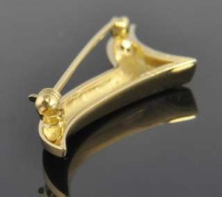   Vintage Tiffany & Co 18K Yellow Gold Abstract Seagull Bird Pin Brooch