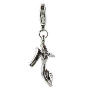  Quiges Charms Silver Plated Pump Clip on Charm Jewelry