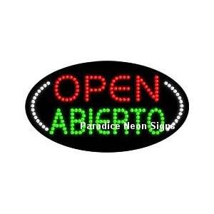  Open Abierto LED Sign (Oval)