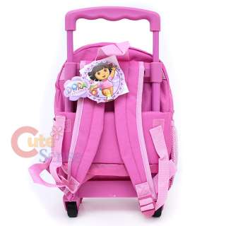 Dora & Boots School Rolling Backpack Roller Bag 12 Pink Crayon  