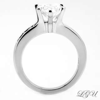 STERLING SILVER PEAR SHAPE ENGAGEMENT RING SZ 5  