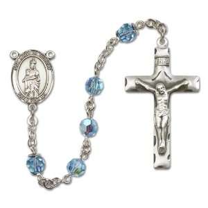 Our Lady of Victory Aqua Rosary Jewelry