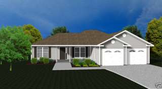 House Plans for 1585 Sq. Ft. 3 Bedroom House w/Garage  