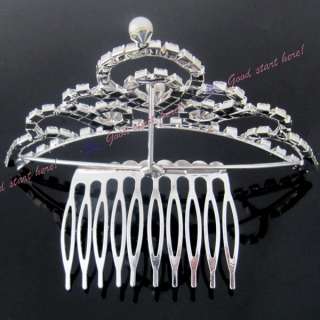 Bridal Jewelry Rhinestone Hair Accessories Crown Headband Tiaras 
