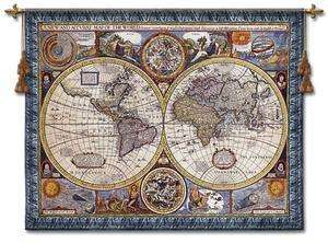 New Antique Map OLD WORLD Large Tapestry Wall Hanging  