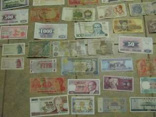 137 VINTAGE FOREIGN WORLD PAPER MONEY/CURRENCY RARE BANKNOTES ALL 