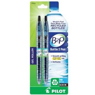   Pens Made from Recycled Bottles, 2 Pen Pack, Fine Point, Black (31605