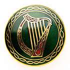 IRISH DANCE MUSIC CELTIC KNOT HARP BROOCH PIN BROOCHS GOLD PLATED 
