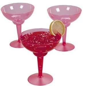  10 Neon Pink Margarita Glasses   Tableware & Party Glasses 