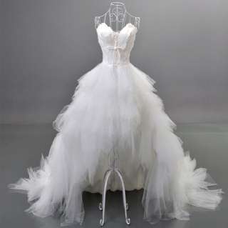White ivory wedding Sexy deep V neck dress Bridal Gown size2 4 6 8 10 