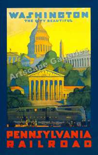 Washington DC Classic Railway Travel Poster 24x38  