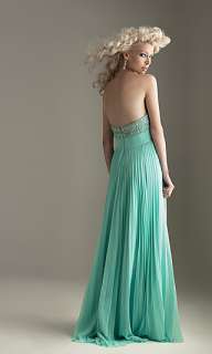 Long elegant Strapless Pleated Evening Prom Dress  