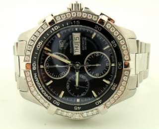 Tag Heuer Aquaracer CAF2014 Stainless Steel and Diamond Chrono Watch 