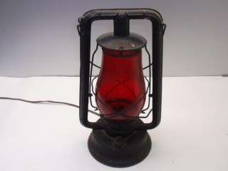   1923 Loc Nob Fit Zall Electric Red Glass Railroad Lantern NR  