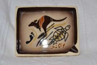 Vintage Souvenir Ashtray Australian Outback Kangaroo Ceramic  