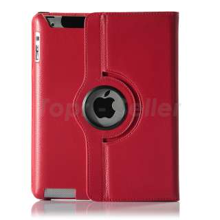 Black PU Leather 360° Rotating Magnetic Smart Slim Cover Case For 