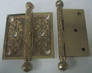 repro ornate brass hinges 3 1/2 and 4 inches available  