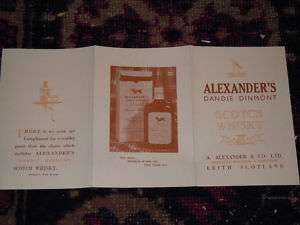 Alexanders Dandie Dinmont Scotch Whisky Leith Scotland  