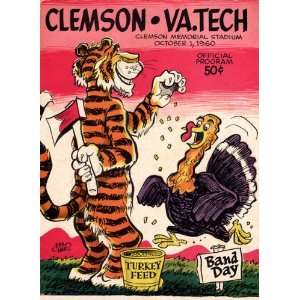 Historic Game Day Program Cover Art   CLEMSON (H) VS VIRGINIA TECH 