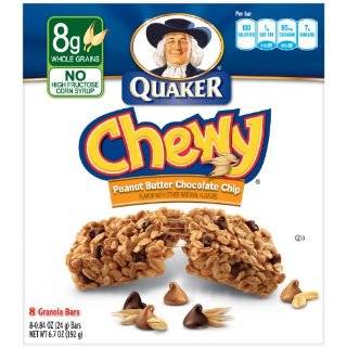 Quaker Chewy Granola Bar, Peanut Butter Chocolate Chip, 8 Count Bars 