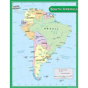   CREATED RESOURCES SOUTH AMERICA MAP CHART 17X22 