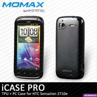   Pro PC + TPU Case Cover HTC Sensation Z710e w Screen Shield   Black