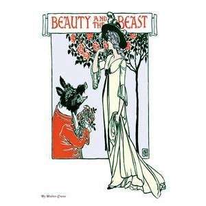  Vintage Art Beauty and the Beast   09592 x