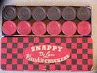   PLAXYLITE UNBREAKABLE CHECKERS W/ ANTIQUE GAME BOARD MADE IN USA