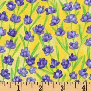  44 Wide Provence Lavender Yellow/Purple Fabric By The 