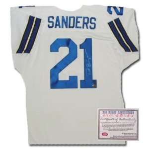 Deion Sanders Autographed/Hand Signed Custom White Jersey