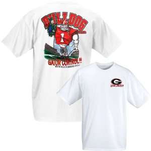   NCAA Georgia Bulldogs White Gator Control T shirt