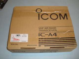 ICOM IC A4 Radio Air Band Aviation New Battery & Charger, manual and 