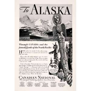   Alaska Native American Totem Pole   Original Print Ad