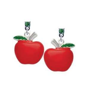  Large Apple Peridot Swarovski Post Charm Earrings Arts 