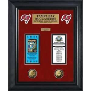 Tampa Bay Buccaneers Super Bowl Ticket and Game Coin Collection Framed