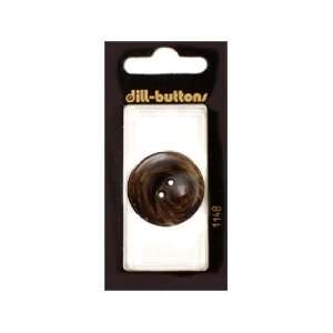  Dill Buttons 28mm Shank Brown 1 pc (6 Pack)