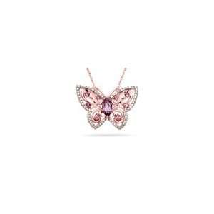  ZALES Amethyst and Lab Created White Sapphire Butterfly 