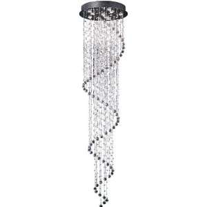 Cascada Collection 9 Light 97 Polished Chrome Flush Mount and Crystal 