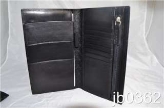New Cross Black Calfskin Leather Wallet & Travel Document Holder 