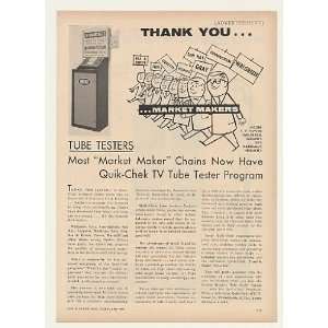  1957 Quik Chek TV Tube Tester Trade Print Ad (43680)