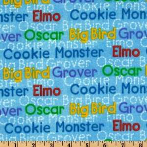  42 Wide Sesame Street Flannel Character Names Blue 