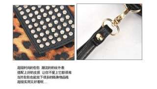Fashion Design Leopard Grain PU Leather Bag Wallet Evening Handbag 