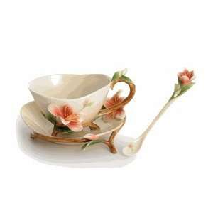    Franz Porcelain Azalea cup/saucer/spoon set 